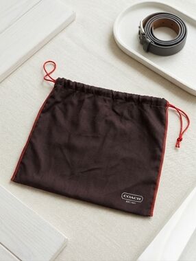 COACH Dust Bag Brown with Red Trim